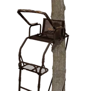 Big Game BGM_LS3811 Warrior DXT Ladderstand, 17' Ladderstand, FlexTek Seat, Padded Shooting Rail & Armrests, Footrest