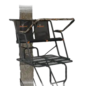 Big Game LS4950 Spector XT Treestand, 17' Two Person Ladderstand, Flip_Up Flex_Tek Seat, Padded Shooting Rail