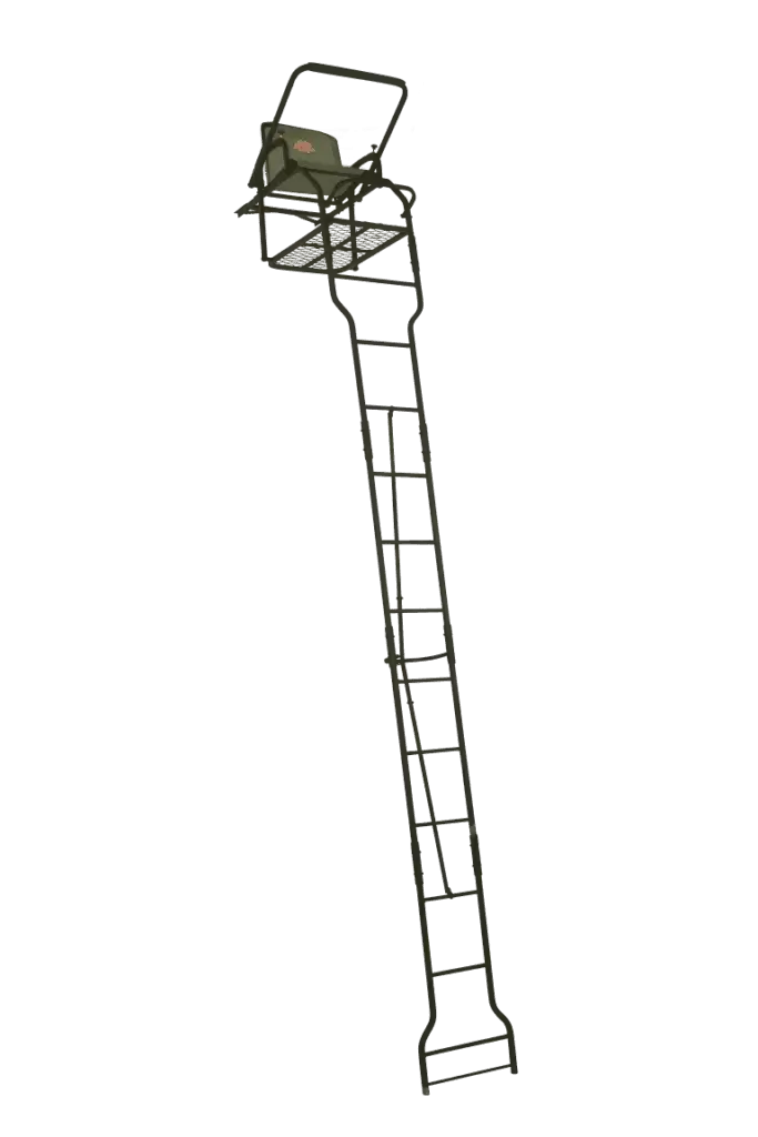 Millennium L_105_SL 18' Single Ladder Stand, padded adj. shooting rest/arm rest, safelink safety line