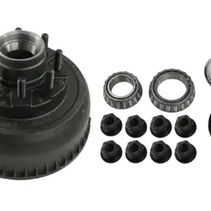 865 Lug 10KGD 09+ 5/8" Stud Brake Hub OIL 12.25" BLK w/bearings seal dust cap and lugs (DRY KIT)