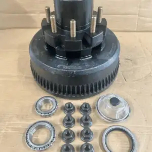 865 Lug 12K 5/8" Stud Brake Hub OIL 12.25" BLK w/bearings seal dust cap and lugs (DRY KIT)