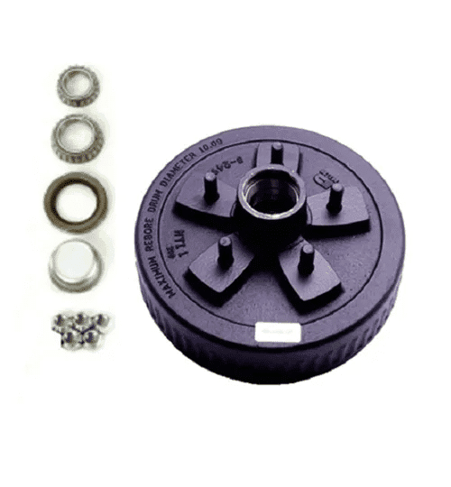 550 Lug 3.5K Brake Hub 10" BLK w/bearings seal dust cap and lugs (DRY KIT)