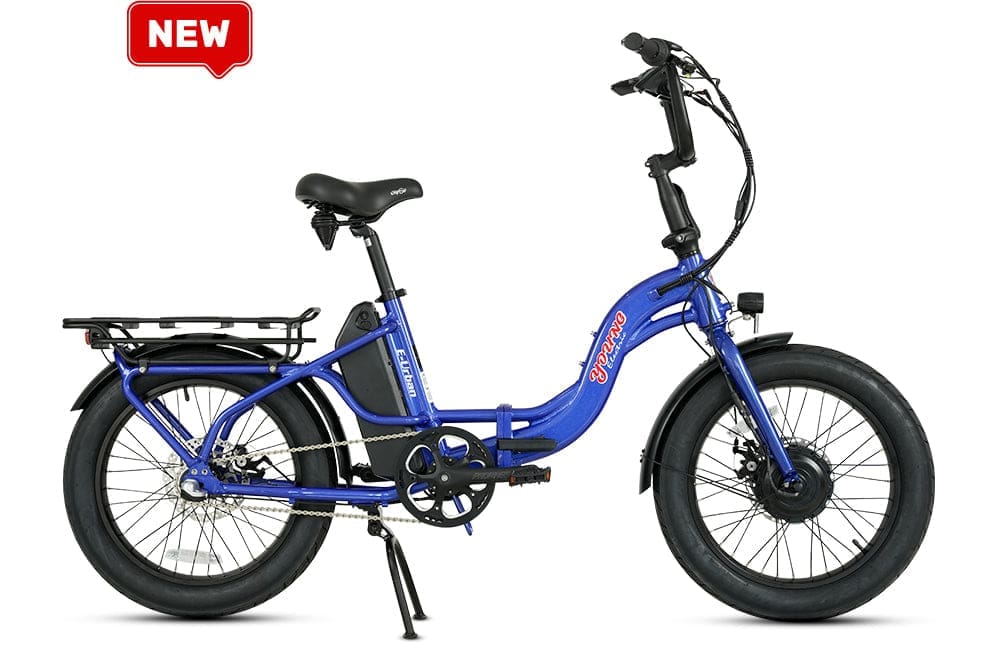 E-Urban Folding E-Bike (Blue, 3-Speed)