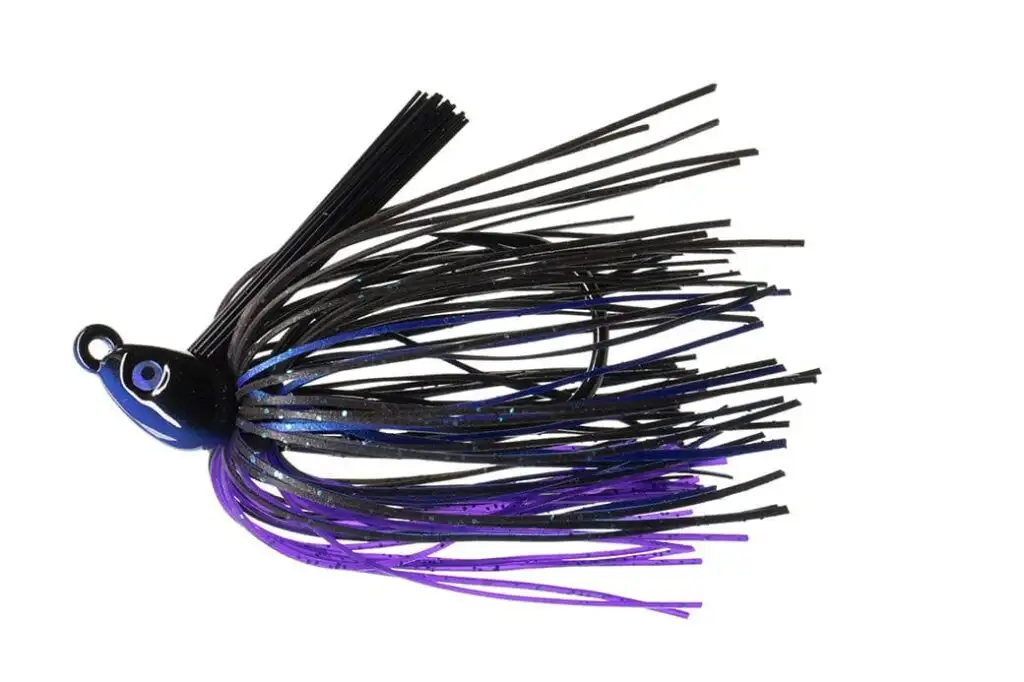 Dirty Jigs NJSJBP-38 No-Jack Swim Jig; Black Blue & Purple; 3/8oz