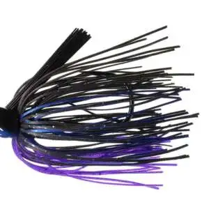 Dirty Jigs NJSJBP-38 No-Jack Swim Jig; Black Blue & Purple; 3/8oz