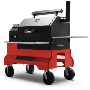 Yoder Smokers 9612R22-000 YS640S Comp (Red) + Stainless Steel Shelves + 2nd Level Slid