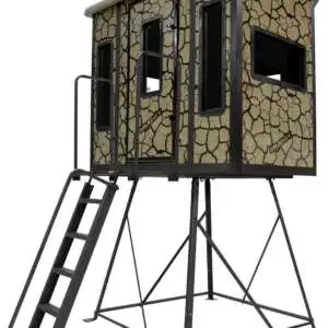 PENTHOUSE BOX BLIND W/ ELITE 5' TOWER / STEEL WALL CONSTUCTION / CRACKED MUD CAMO