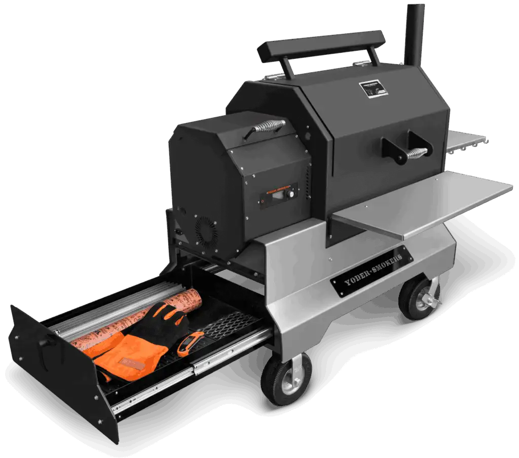 640S Competition Pellet Grill 9612S22-002 with Steel Shelves and Drawer