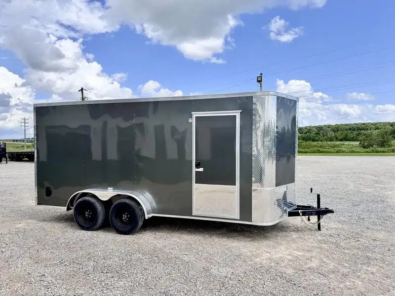 Arising ARI6x12TAEKOMC - Eko Medium Charcoal Tandem Axle Enclosed Trailer